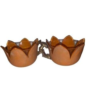 Vintage orange daffodil tea cups